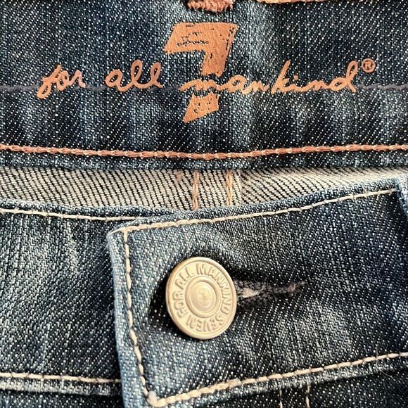 7 for all of Mankind Distressed and Frayed Boycut Button Fly Jeans- Size 27 - Picture 15 of 16